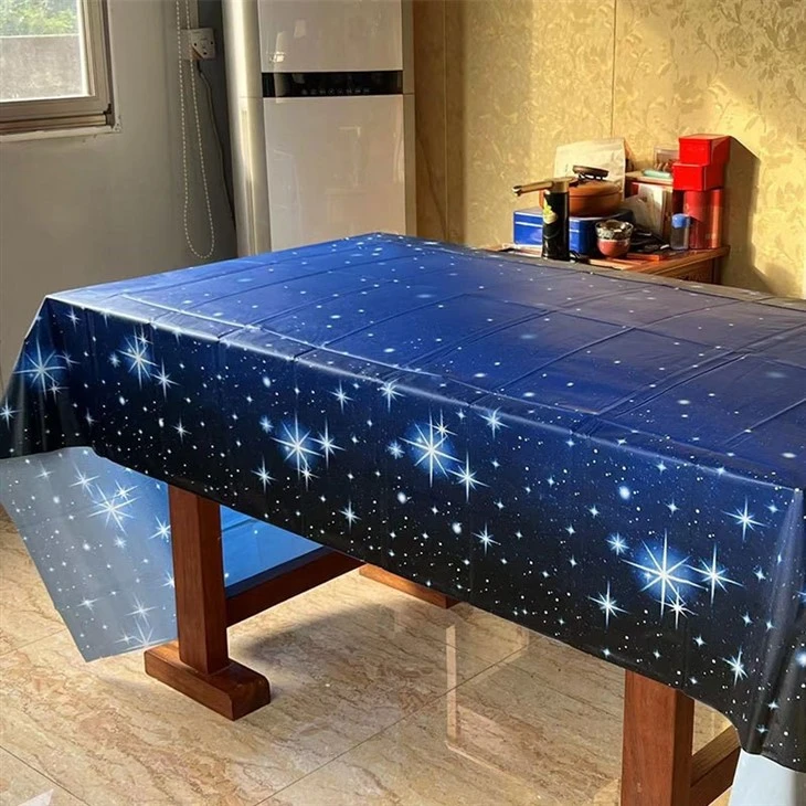 Disposable Star Tablecloth Printed Thickened Plastic Waterproof Oil Repellent Party Birthday Party Disposable Tablecloth