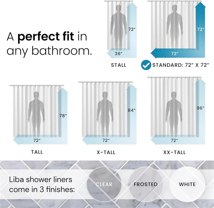 Waterproof PEVA Clear Plastic Bathroom Shower Curtain With Rustproof Metal Grommets Laser Star Design Shower Curtain