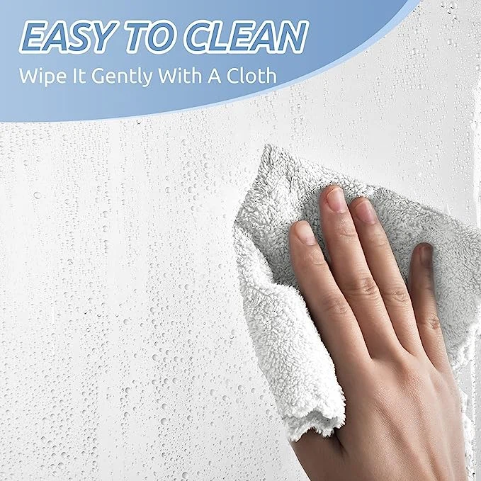 Waterproof PEVA Clear Plastic Bathroom Shower Curtain With Rustproof Metal Grommets Laser Star Design Shower Curtain